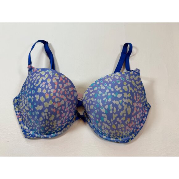 Victoria's Secret 36DD Blue Floral Push-Up Bra Nylon Blend (bin LL146) - Picture 8 of 8
